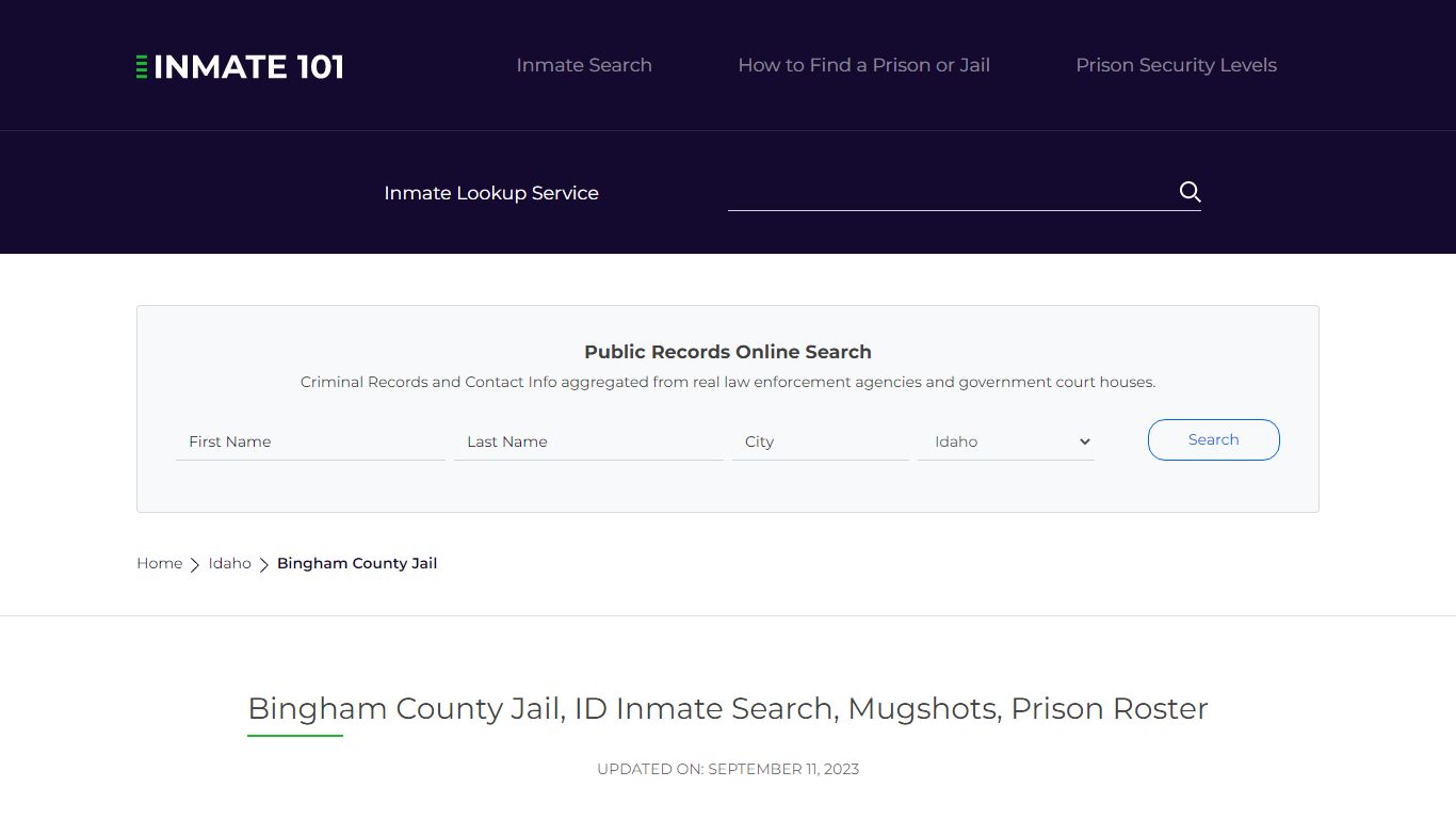 Bingham County Jail, ID Inmate Search, Mugshots, Prison Roster