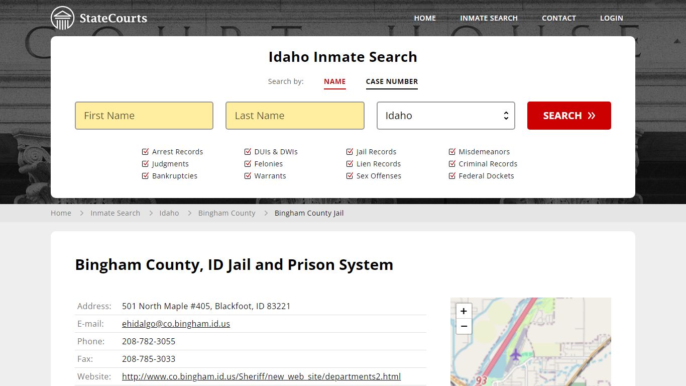 Bingham County Jail Inmate Records Search, Idaho - StateCourts